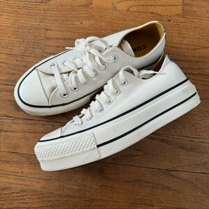 Platfrom Converse All Stars White Size 6